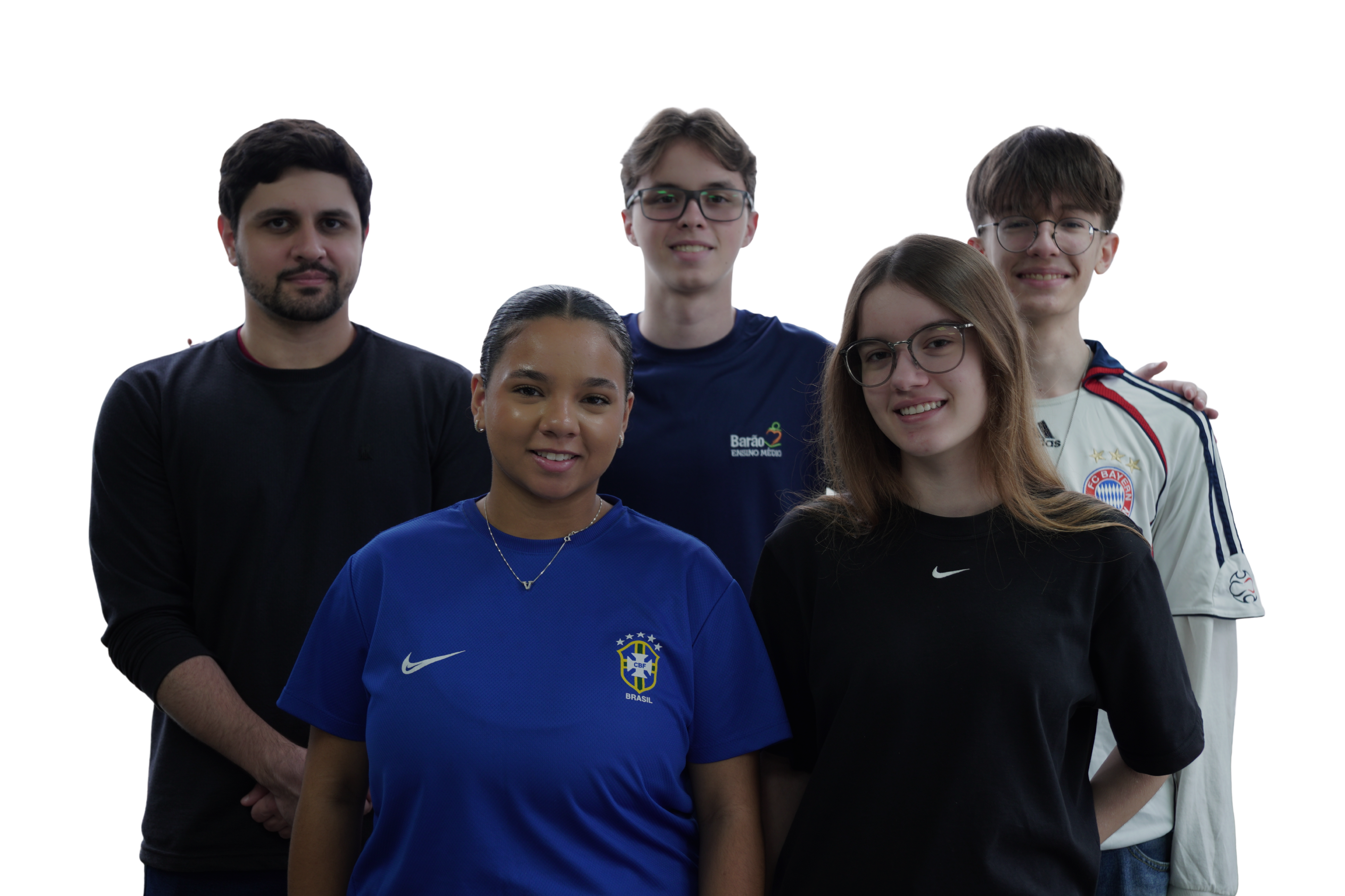 Equipe Pluto: os cinco integrantes do projeto lado a lado